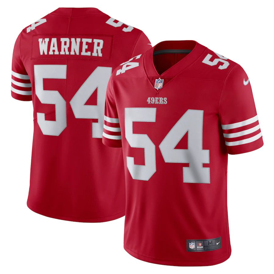 Men San Francisco 49ers 54 Fred Warner Nike Scarlet Vapor Limited NFL Jersey